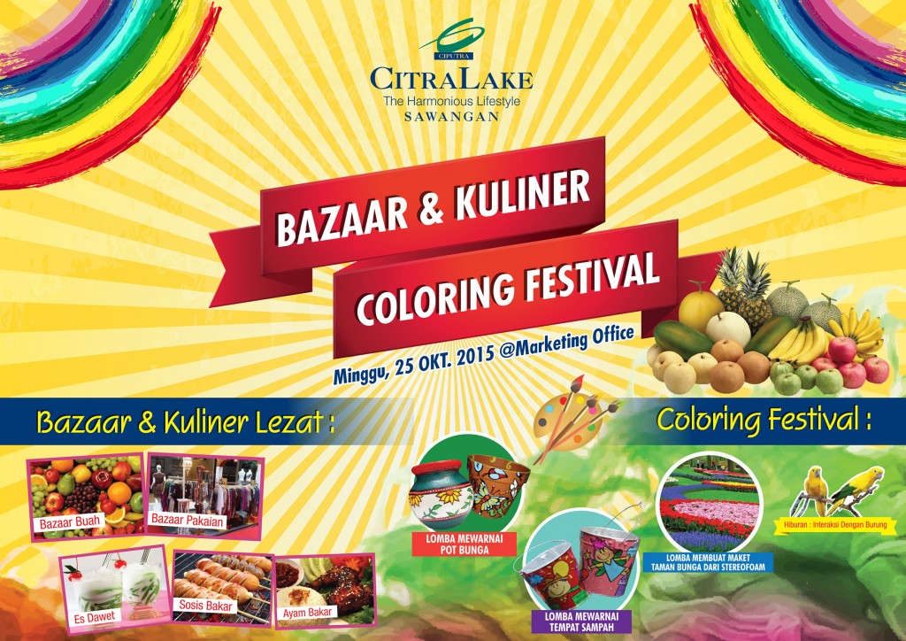 CitraLake Sawangan Gelar Bazaar & Kuliner, Coloring Festival