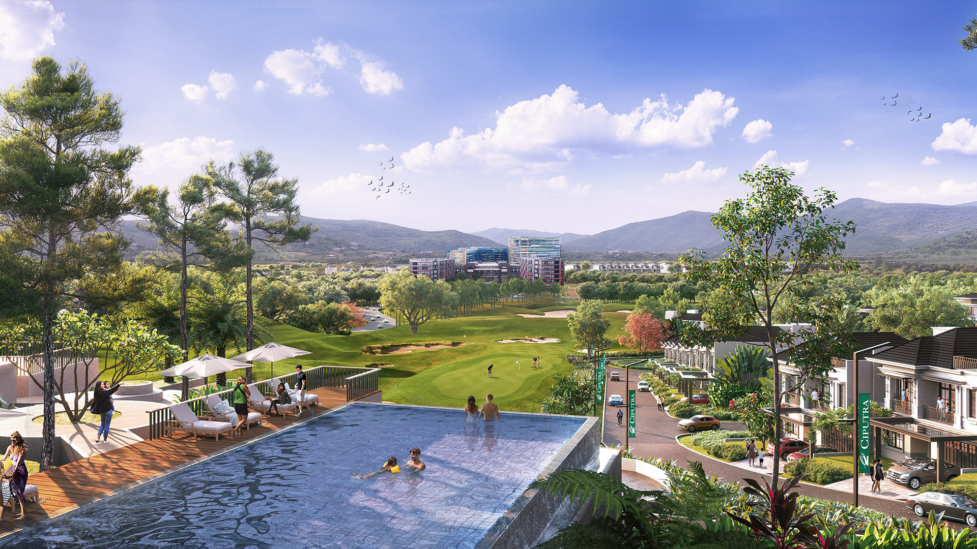 Pemandangan lapangan golf dari Citra City Sentul