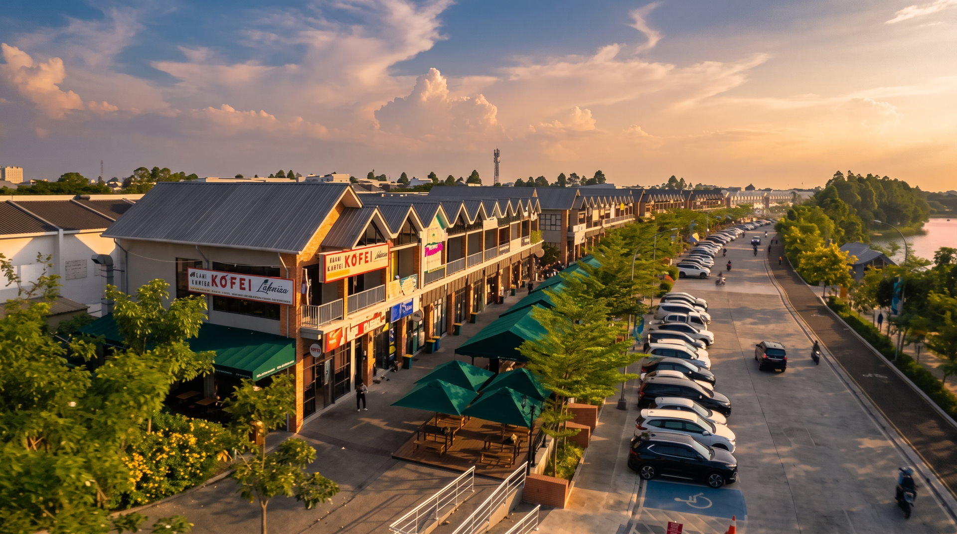 Sunset Avenue dimana, kawasan komersial tepi danau di Citra 8 CitraGarden City