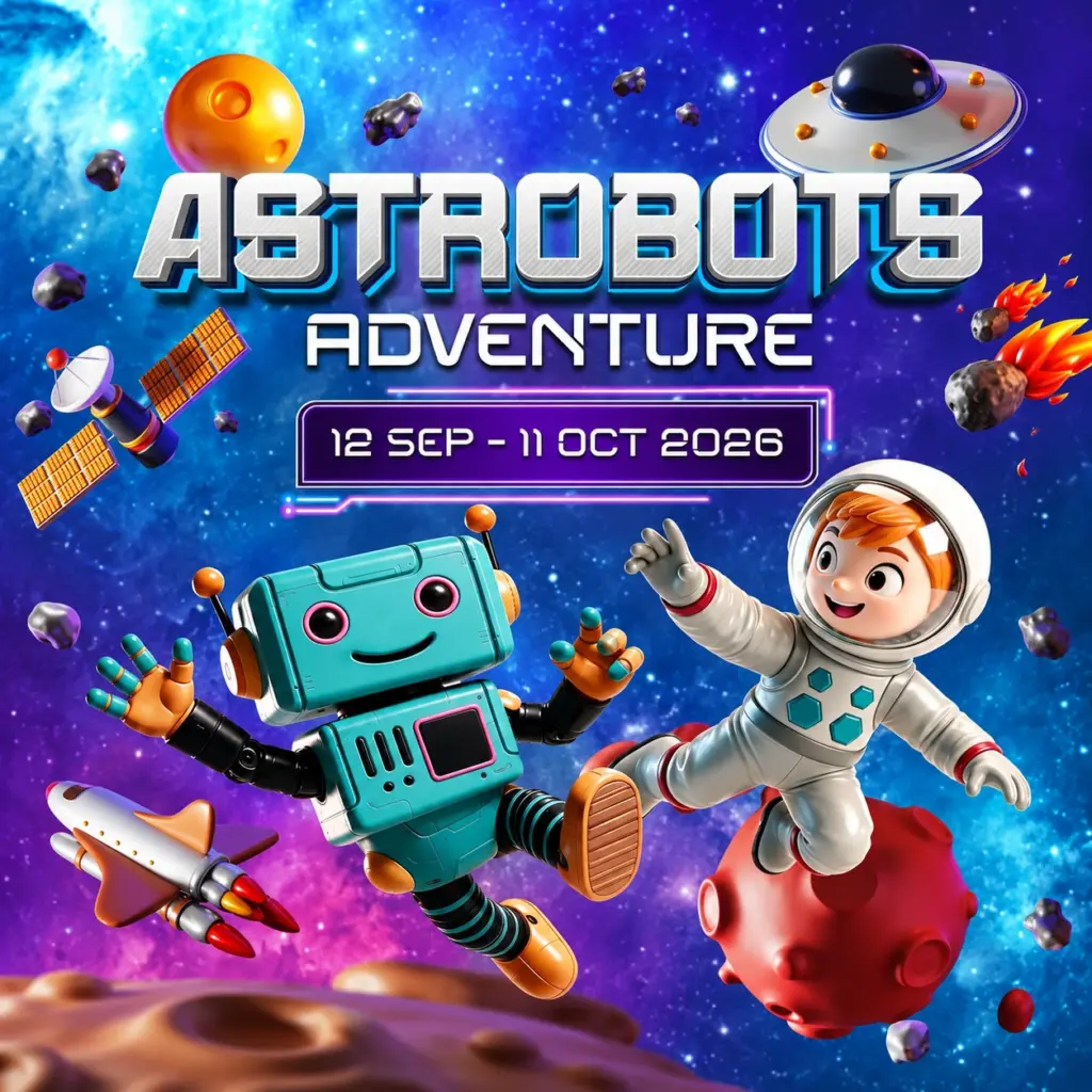 Poster ASTROBOTS ADVENTURE di Mal Ciputra Tangerang, 12 September sampai 11 Oktober 2026