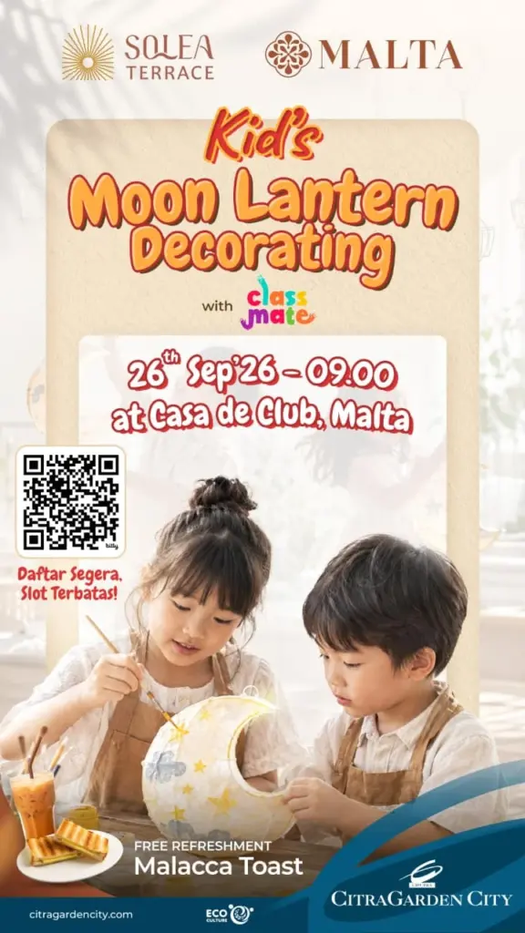 Poster Kid's Moon Lantern Decorating with ClassMate di Solea Terrace dan Malta CitraGarden City, 26 September 2026