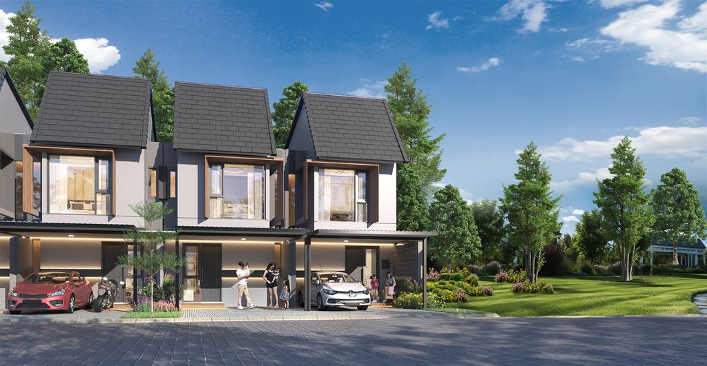 Ilustrasi rumah 2 lantai tipe Fresh di cluster Elaia CitraGarden Serpong
