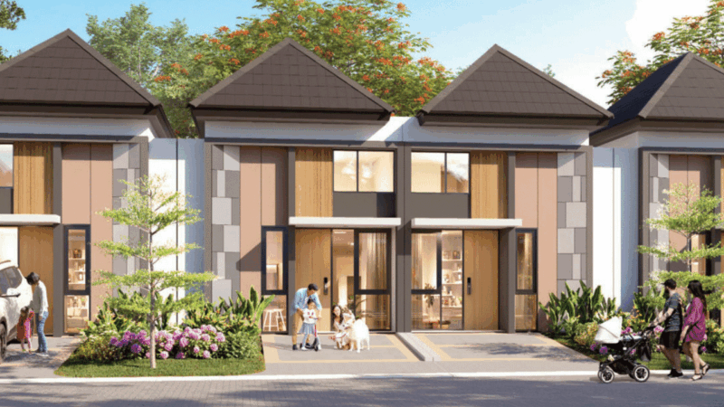 Ilustrasi rumah 1 lantai tipe Origin di cluster Elaia CitraGarden Serpong
