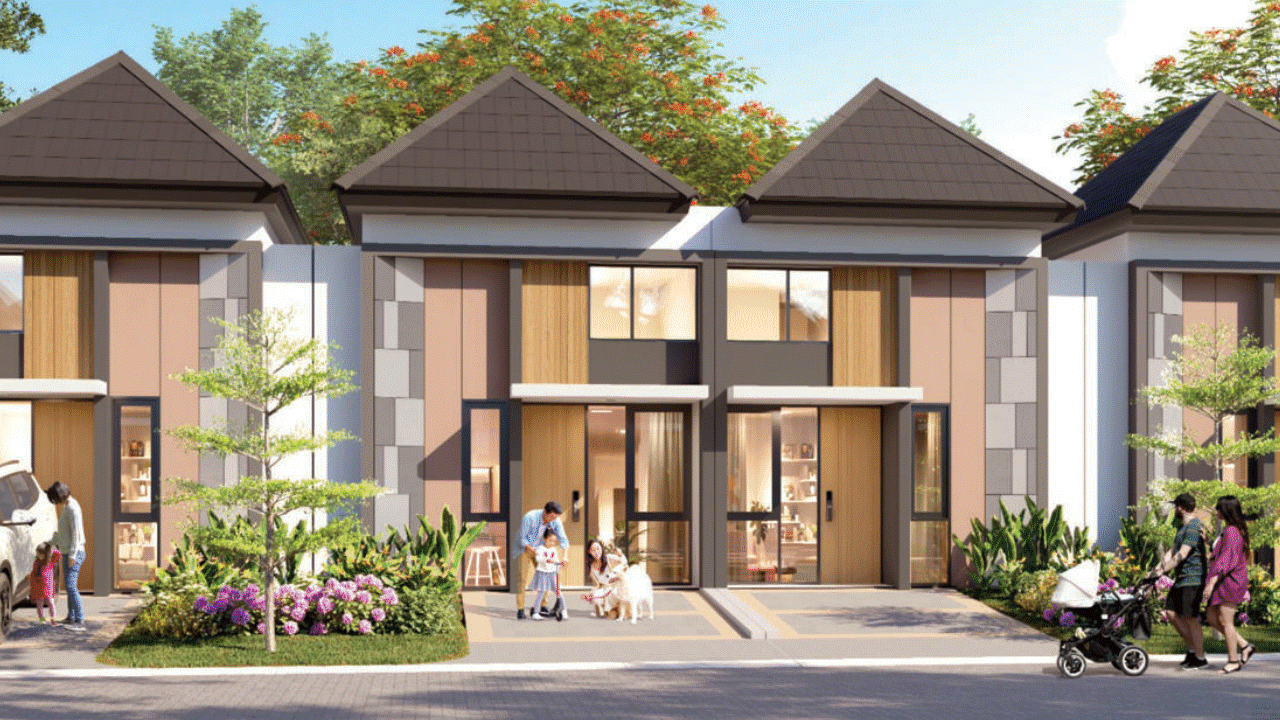Ilustrasi rumah 1 lantai tipe Origin di cluster Elaia CitraGarden Serpong