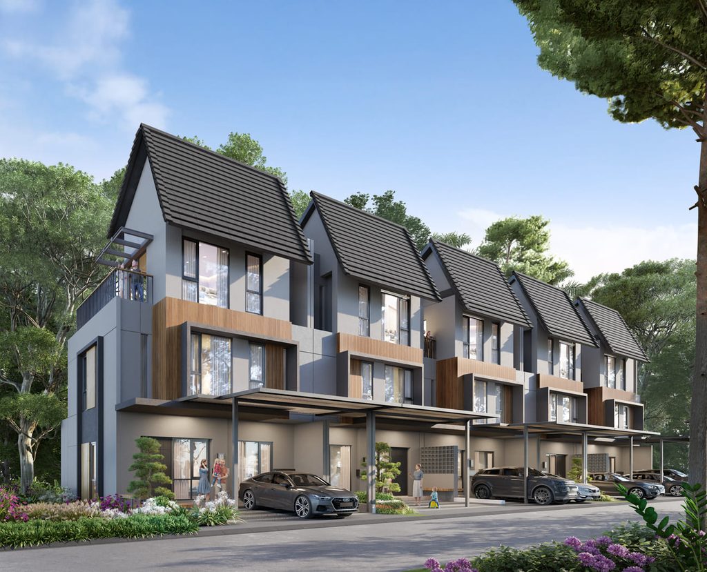 Ilustrasi rumah 3 lantai tipe Ultimate di cluster Elaia CitraGarden Serpong