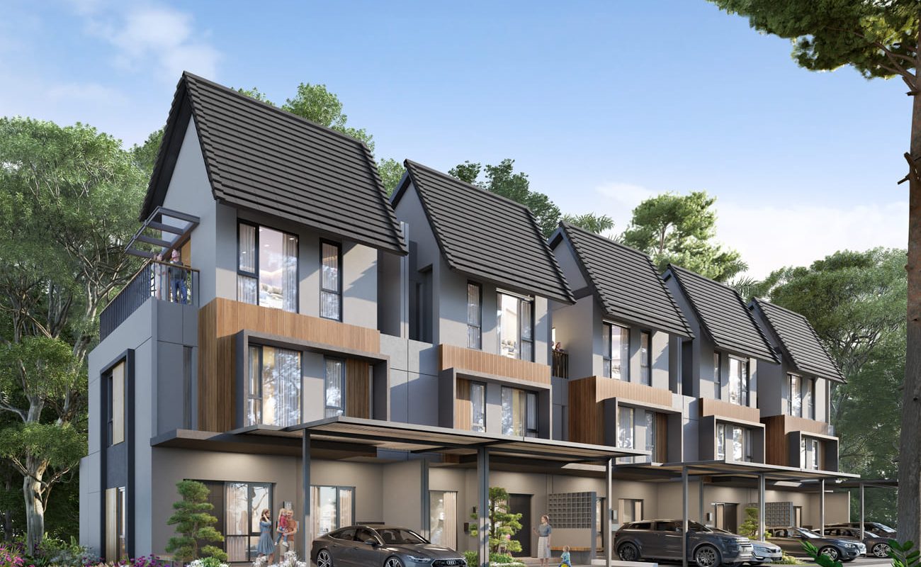 Ilustrasi rumah 3 lantai tipe Ultimate di cluster Elaia CitraGarden Serpong