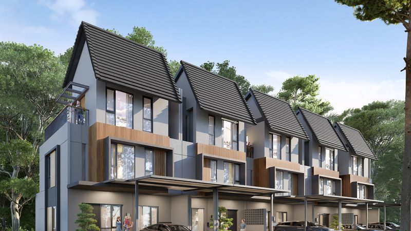Ilustrasi rumah 3 lantai tipe Ultimate di cluster Elaia CitraGarden Serpong
