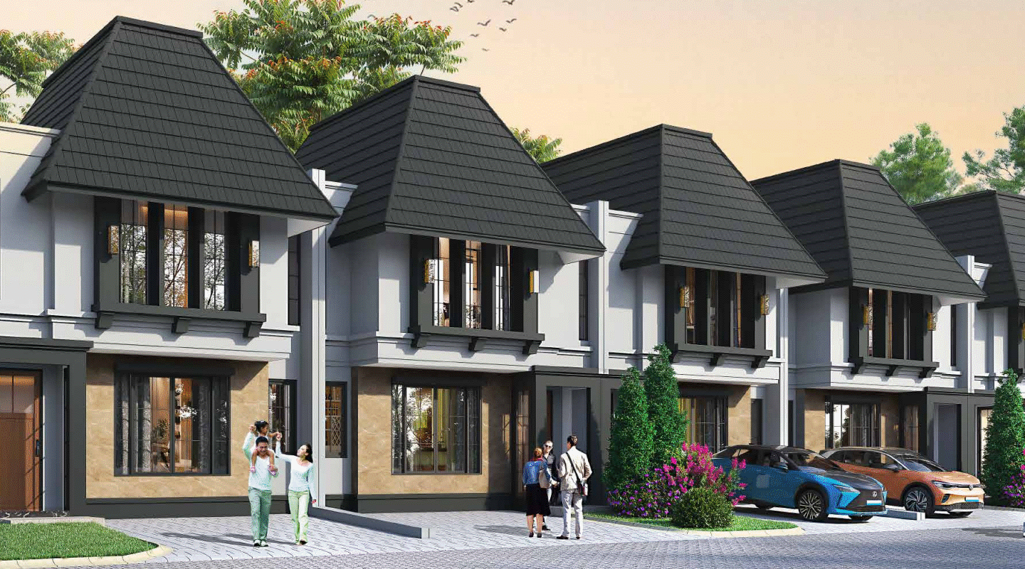 Ilustrasi rumah 2 lantai tipe Jorvis 7 di cluster Jorvis CitraGarden Serpong